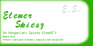 elemer spiesz business card